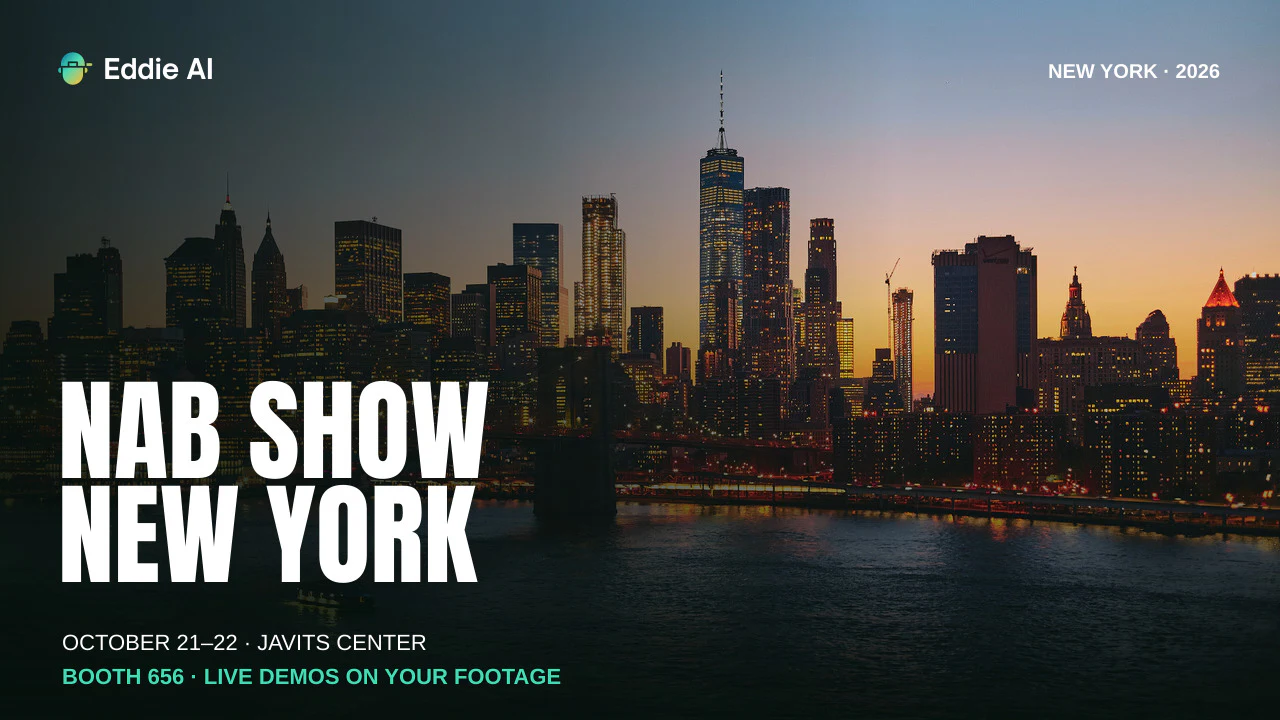 Eddie AI at NAB Show New York 2026, Booth 656 - Eddie AI blog cover