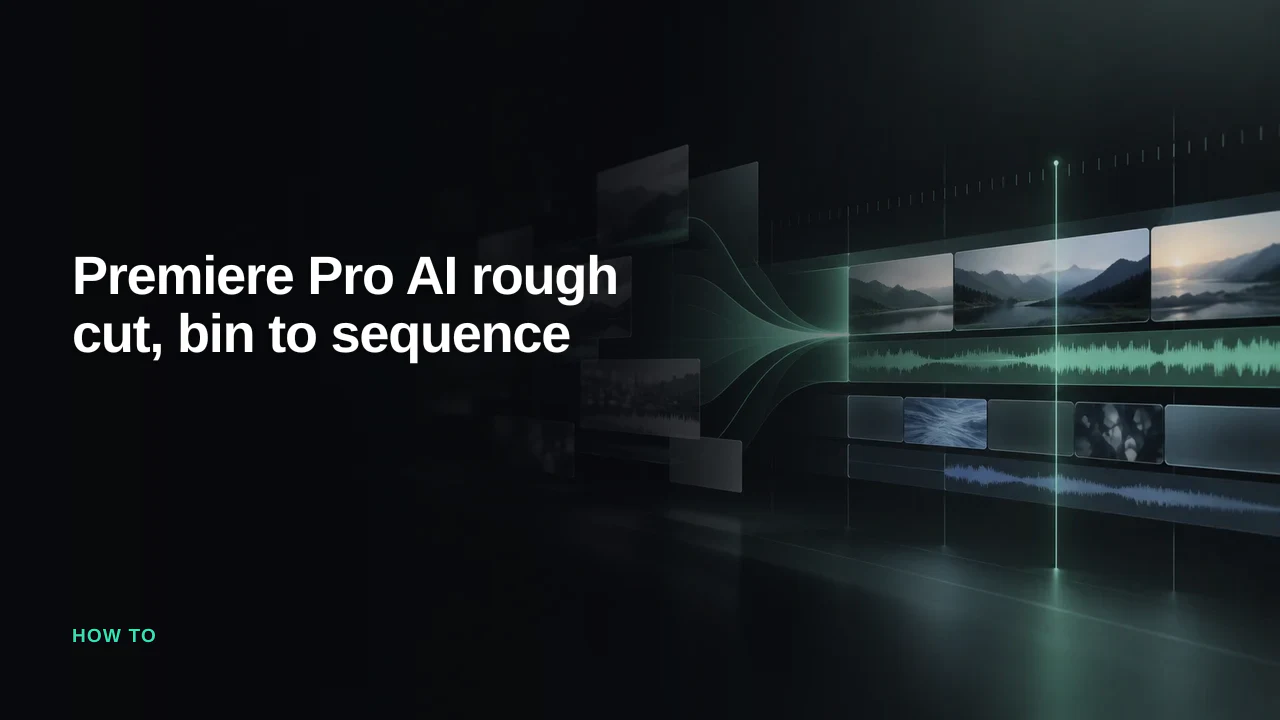 How to Build a Rough Cut in Premiere Pro with AI — Eddie AI blog cover