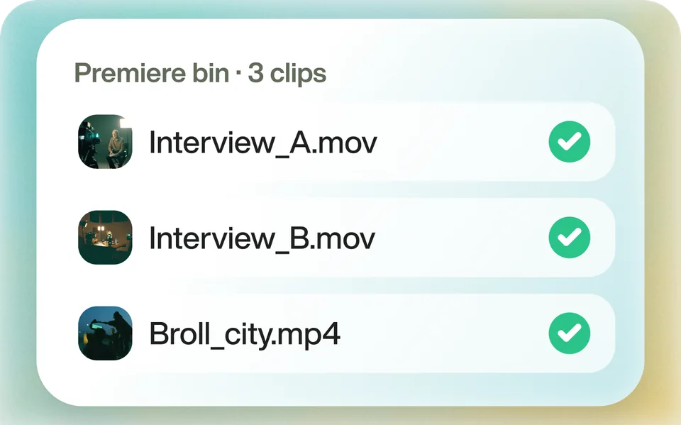 Three interview clips, each checked as read by Eddie