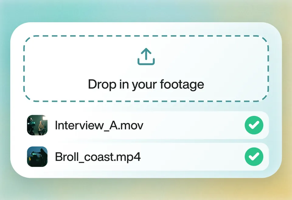 Interview_A.mov and Broll_coast.mp4 dropped into Eddie