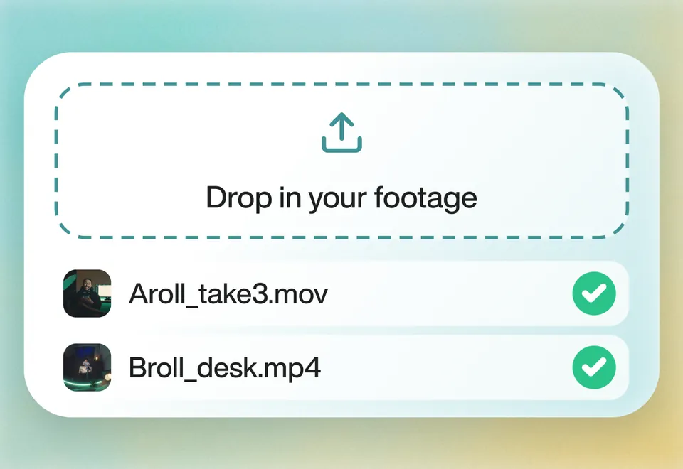 Aroll_take3.mov and Broll_desk.mp4 dropped into Eddie