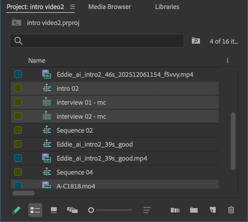 Adobe Premiere Pro UI screen on importing video footage